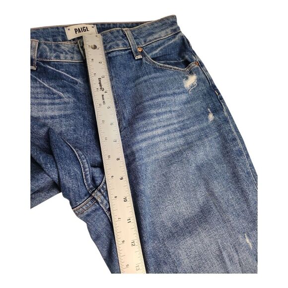 PAIGE Jeans Women's 27 Noella Relaxed Straight Leg Jeans Distressed Cropped - Picture 7 of 11